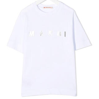 マルニ(Marni)の【新作】MARNI シルバーロゴTシャツ　ホワイト　10(Tシャツ(半袖/袖なし))