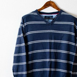 トミーヒルフィガー(TOMMY HILFIGER)のトミーヒルフィガー　薄手セーター　ボーダーニットL(ニット/セーター)