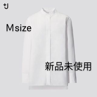 ユニクロ(UNIQLO)のスーピマコットンスタンドカラーシャツ　+J　プラスJ　ホワイト　Ｍ　ユニクロ(シャツ/ブラウス(長袖/七分))