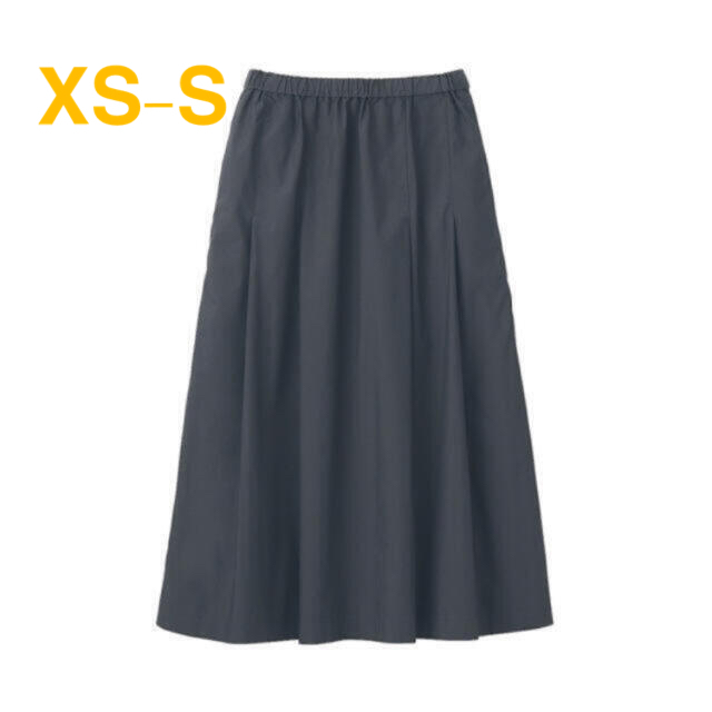 MUJI (無印良品)(ムジルシリョウヒン)のストレッチ高密度織りタックスカート 婦人ＸＳ～Ｓ　ダークグレー レディースのスカート(ロングスカート)の商品写真