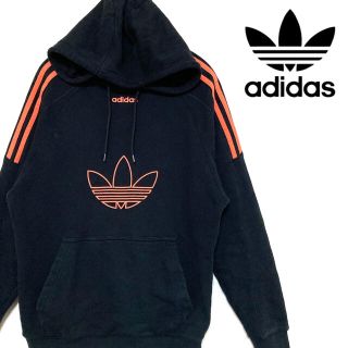 【新品】adidas アディダス プルパーカー Mサイズ ブラックオレンジ