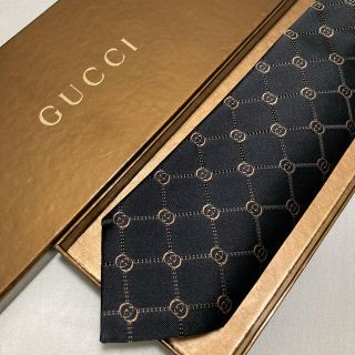 グッチ(Gucci)の【美品】グッチ　ネクタイ　GUCCI GG柄 ロゴ　ブランドネクタイ　GG(ネクタイ)