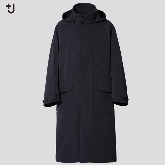 UNIQLO - UNIQLO ＋Ｊオーバーサイズフーデッドロングコート BLACK ...