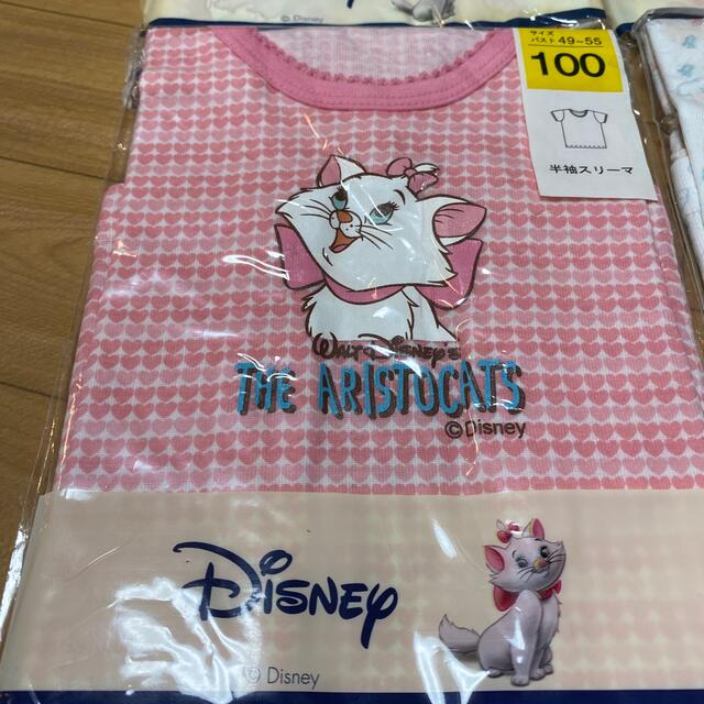 Disney(ディズニー)のディズニー　おしゃれキャットマリー　半袖スリーマ　100サイズ  4枚！新品 キッズ/ベビー/マタニティのキッズ服女の子用(90cm~)(その他)の商品写真