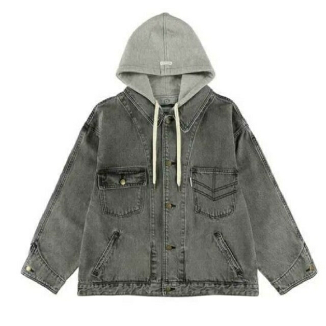 アリシアスタン Hooded Oversized Denim Jacket