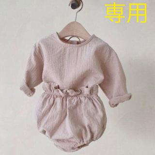 プティマイン(petit main)の韓国子供服　トップス＋ズボン　セットアップ　73cm(ロンパース)