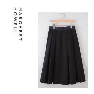 マーガレットハウエル(MARGARET HOWELL)のマーガレットハウエル/ cotton  linen プリーツスカート(ロングスカート)