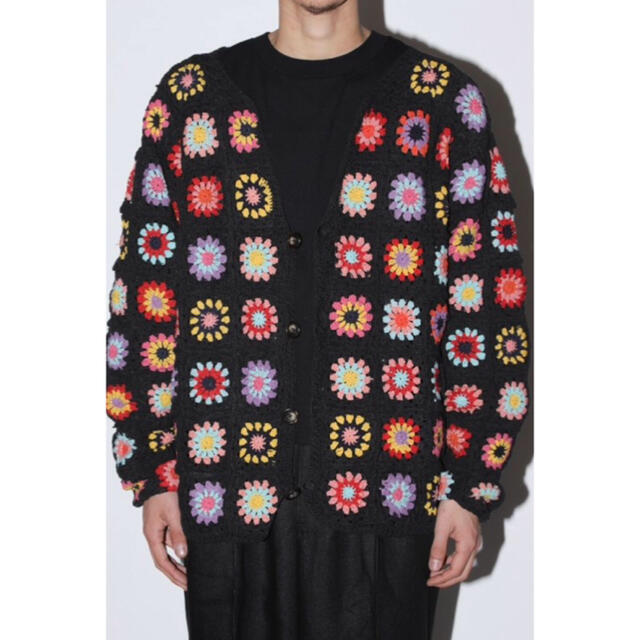 JOURNAL STANDARD(ジャーナルスタンダード)のNiche. / Crochet Cardigan-Colorful-black メンズのトップス(カーディガン)の商品写真