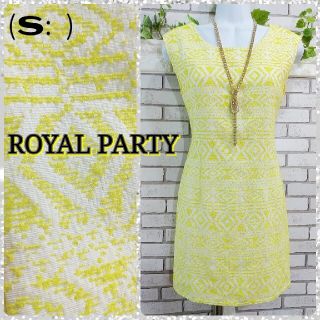 ロイヤルパーティー(ROYAL PARTY)のM( S )：タイトワンピース／ロイヤルパーティー★超美品★イエロー(ミニワンピース)