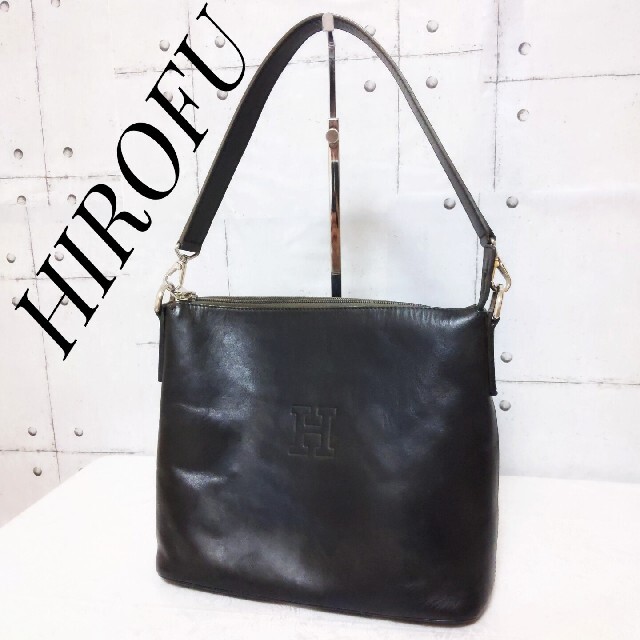 美品】ヒロフ ワンショルダーバッグレザー HIROFU ブラック hirofu