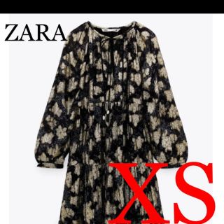 ザラ(ZARA)の新品　ZARA プリント地フレアワンピース(ひざ丈ワンピース)