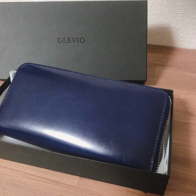 GLEVIO ジャパンレザー 長財布 本革アンティークガラス ラウンドファスナー