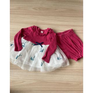 ザラキッズ(ZARA KIDS)のワンピース&パンツ　セットアップ　80(ワンピース)