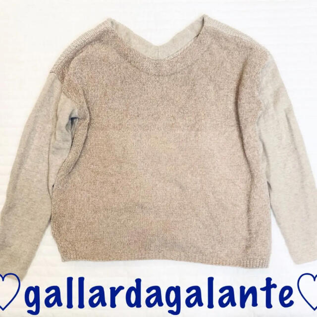 GALLARDA GALANTE(ガリャルダガランテ)の♡ガリャルダガランテ♡ 異素材ニット 2way  大人可愛い　ベージュ レディースのトップス(ニット/セーター)の商品写真