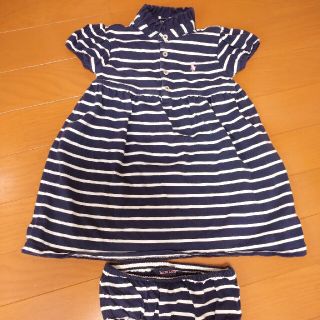 ラルフローレン(Ralph Lauren)のラルフローレン　80 90 ワンピース　ペチパンツ　ボーダー(ワンピース)