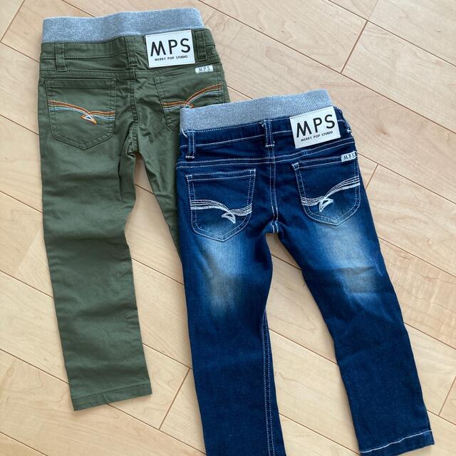 MPS(エムピーエス)の美品！MPS デニムズボンセット　100 ライトオン キッズ/ベビー/マタニティのキッズ服男の子用(90cm~)(パンツ/スパッツ)の商品写真