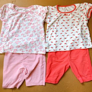 ユニクロ(UNIQLO)の女の子夏用パジャマ2組セット(パジャマ)