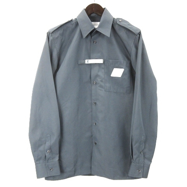 19AW ザンダーゾウ 胸ロゴ ロングスリーブ シャツ 長袖 48 グレー