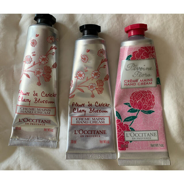 L'OCCITANE(ロクシタン)のロクシタン　ピオニー　フェアリー　チェリーブロッサム　3本セット コスメ/美容のボディケア(ハンドクリーム)の商品写真