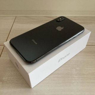 アイフォーン(iPhone)の【SIMロック解除済】iPhone X スペースグレー(スマートフォン本体)