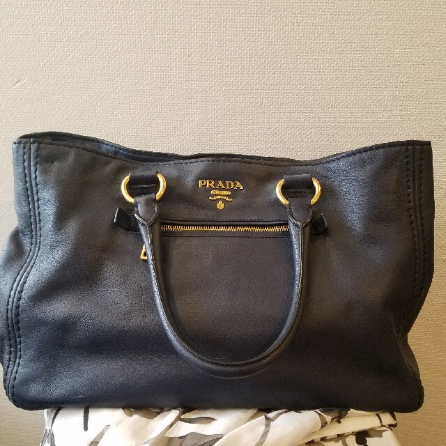 PRADA　トートバッグ　ネイビー