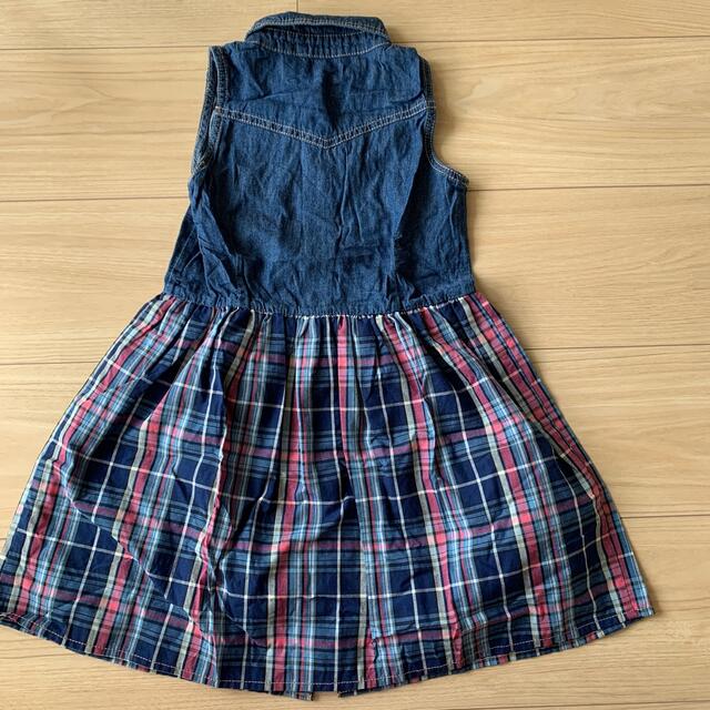 GU(ジーユー)のデニム切り替えワンピース キッズ/ベビー/マタニティのキッズ服女の子用(90cm~)(ワンピース)の商品写真