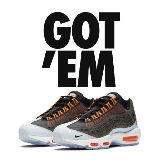 ナイキ(NIKE)のKIM JONES AIR MAX 95 BLACK/TOTAL ORANGE(スニーカー)