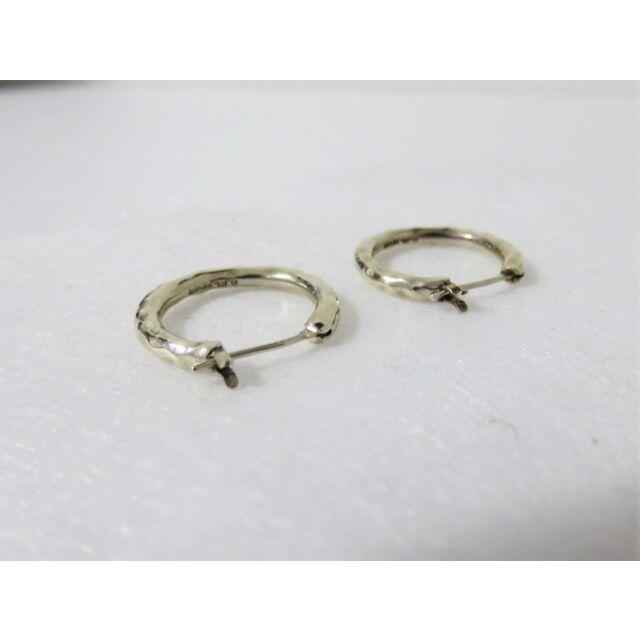 e.m. フープ ピアス 両耳 シルバー 叩き加工 イーエム 2個セット