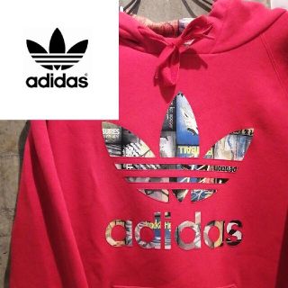 【クレイジー総柄 】adidas Originalsパーカー　ブラックアイパッチ