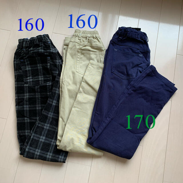 男子　パンツ3本セット　160   170 キッズ/ベビー/マタニティのキッズ服男の子用(90cm~)(パンツ/スパッツ)の商品写真