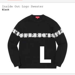 シュプリーム(Supreme)の定価以下 supreme Inside Out Logo Sweater 黒 L(ニット/セーター)