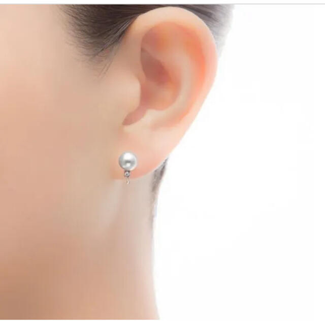 MIKIMOTO(ミキモト)のミキモト　k18 本真珠ダイヤモンド イヤリング レディースのアクセサリー(イヤリング)の商品写真