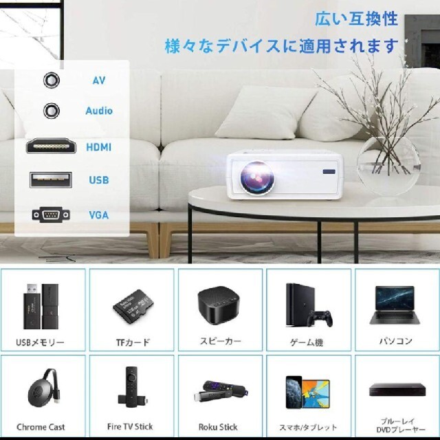 2023新登場・集光スクリーン付きYABER Pro Y9 プロジェクター 15000LM 1080P フルHD 4K対応 Bluetoot - 5