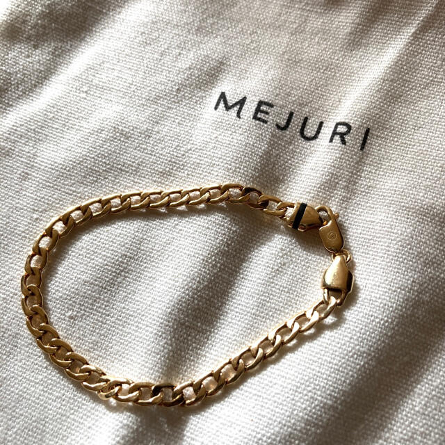 ブレスレット【MEJURI】Flat Curb Chain Bracelet  14金YG