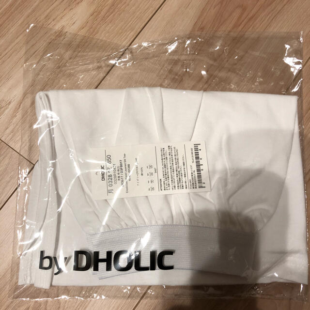 dholic(ディーホリック)の新品未使用　DHOLIC ディーホリック スリット ヘム レイヤード Tシャツ レディースのトップス(Tシャツ(半袖/袖なし))の商品写真