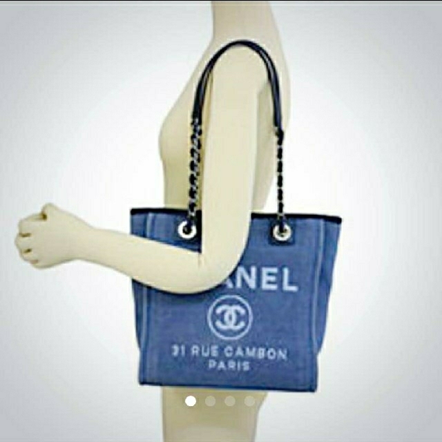 【CHANEL】美品☆ドーヴィルライン トートバッグ