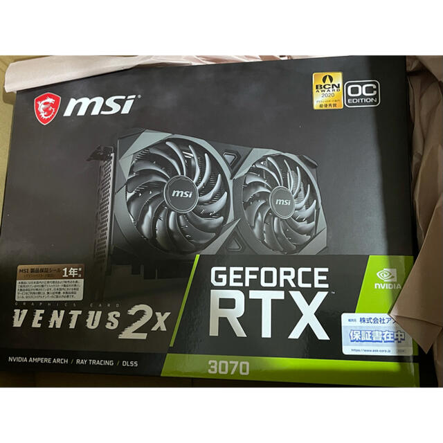 在庫あり】 新品未開封MSI GeForce RTX 3070 VENTUS 2X OC PCパーツ