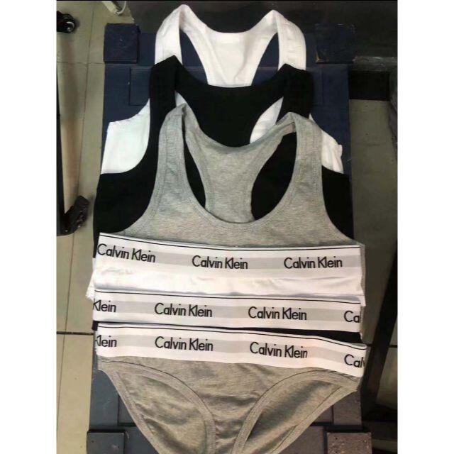 Calvin Klein(カルバンクライン)のカルバンクライン　レディース 上下セット　下着　S～Mサイズ　選択可　グレー レディースの下着/アンダーウェア(ブラ&ショーツセット)の商品写真