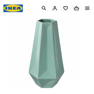 イケア(IKEA)のIKEA イケア　リーヴスロング　花瓶　ターコイズ　20cm ティファニーブルー(花瓶)