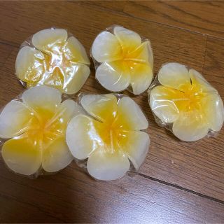 プルメリア　キャンドル　花　白　黄色　5個セット　セール(キャンドル)