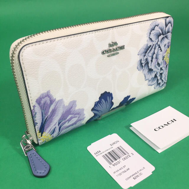 COACH シグネチャー カフェ・ファセット 長財布 6656 花柄 新品