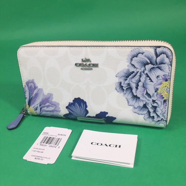 未使用品　COACH コーチ 折り財布  花柄 カフェファセットコラボ