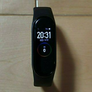 mi band4 黒+灰色バンド(その他)