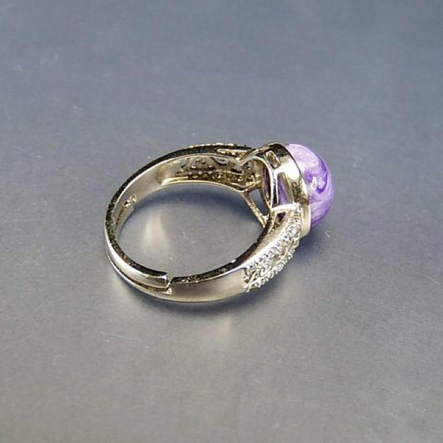 ロイヤル紫色 癒し 高級天然石4Aチャロアイトオリジナル指輪約13.5号～石街 レディースのアクセサリー(リング(指輪))の商品写真