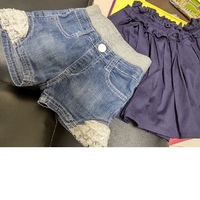 Branshes(ブランシェス)の【branshe】110cm　キュロット　デニムパンツ　2枚セット　女の子 キッズ/ベビー/マタニティのキッズ服女の子用(90cm~)(パンツ/スパッツ)の商品写真