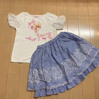 メゾピアノ(mezzo piano)の【ご専用】メゾピアノ 140【新品＆極美品】♡2点♡(スカート)