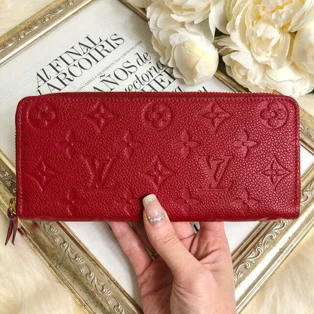 LOUIS VUITTON ルイヴィトン  クレマンス 長財布 アンプラント 赤