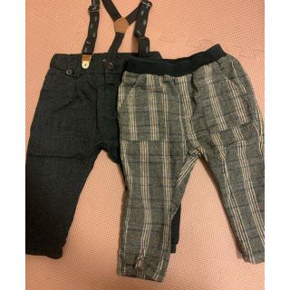 ザラ(ZARA)のZARA 男の子　パンツ　2本セット　美品　80 86 チェック　あったか(パンツ)