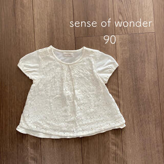 センスオブワンダー(sense of wonder)のsense of  wonder☆90☆前面レースteeトップス(Tシャツ/カットソー)