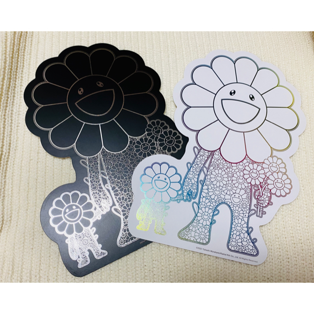 村上隆「お花の親子」宣伝用フライヤー 白11枚,黒1枚 エンタメ/ホビーのコレクション(印刷物)の商品写真